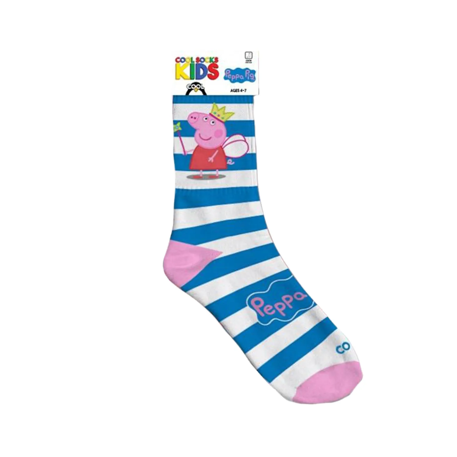 Cool Socks Kids Crew Socks - Peppa Pig (7-10 Years Old)