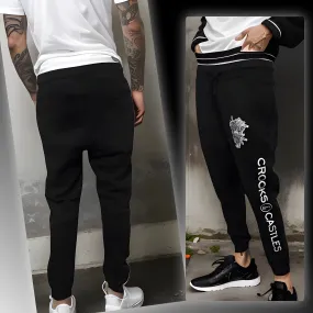 ^CROOKS & CASTLES^ (BLACK) ~LUX AIR MEDUSA~ JOGGER SWEATPANTS FOR MEN