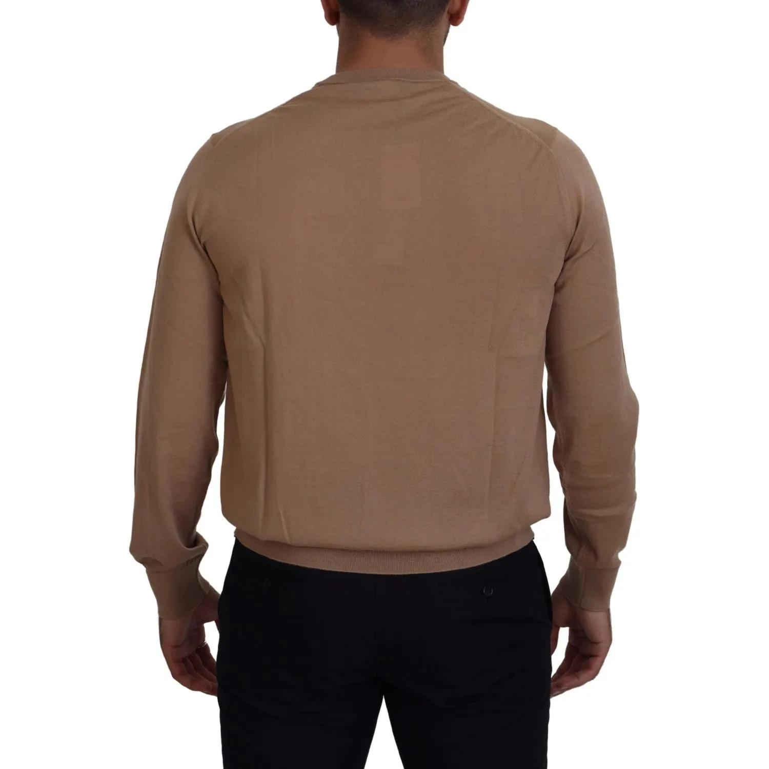 Dolce & Gabbana Beige Cashmere Crewneck Pullover Sweater