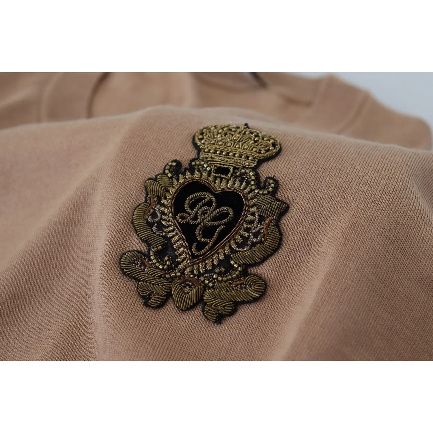 Dolce & Gabbana Beige Cashmere Crewneck Pullover Sweater