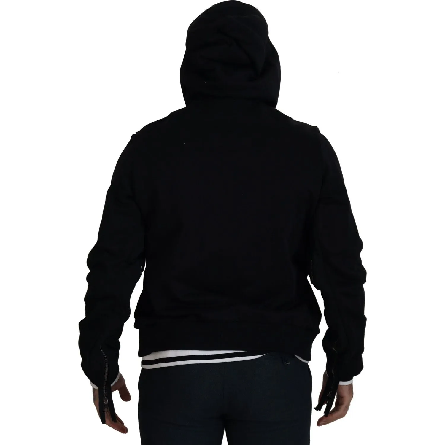 Dolce & Gabbana Elegant Black Bomber Jacket with Hood