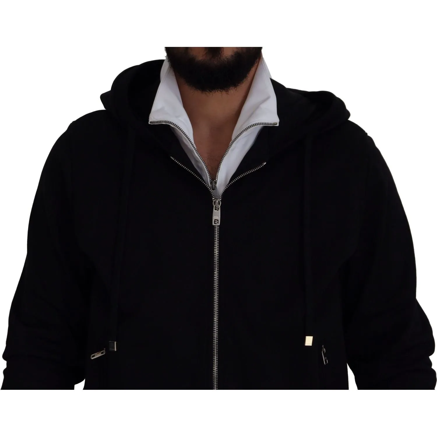 Dolce & Gabbana Elegant Black Bomber Jacket with Hood