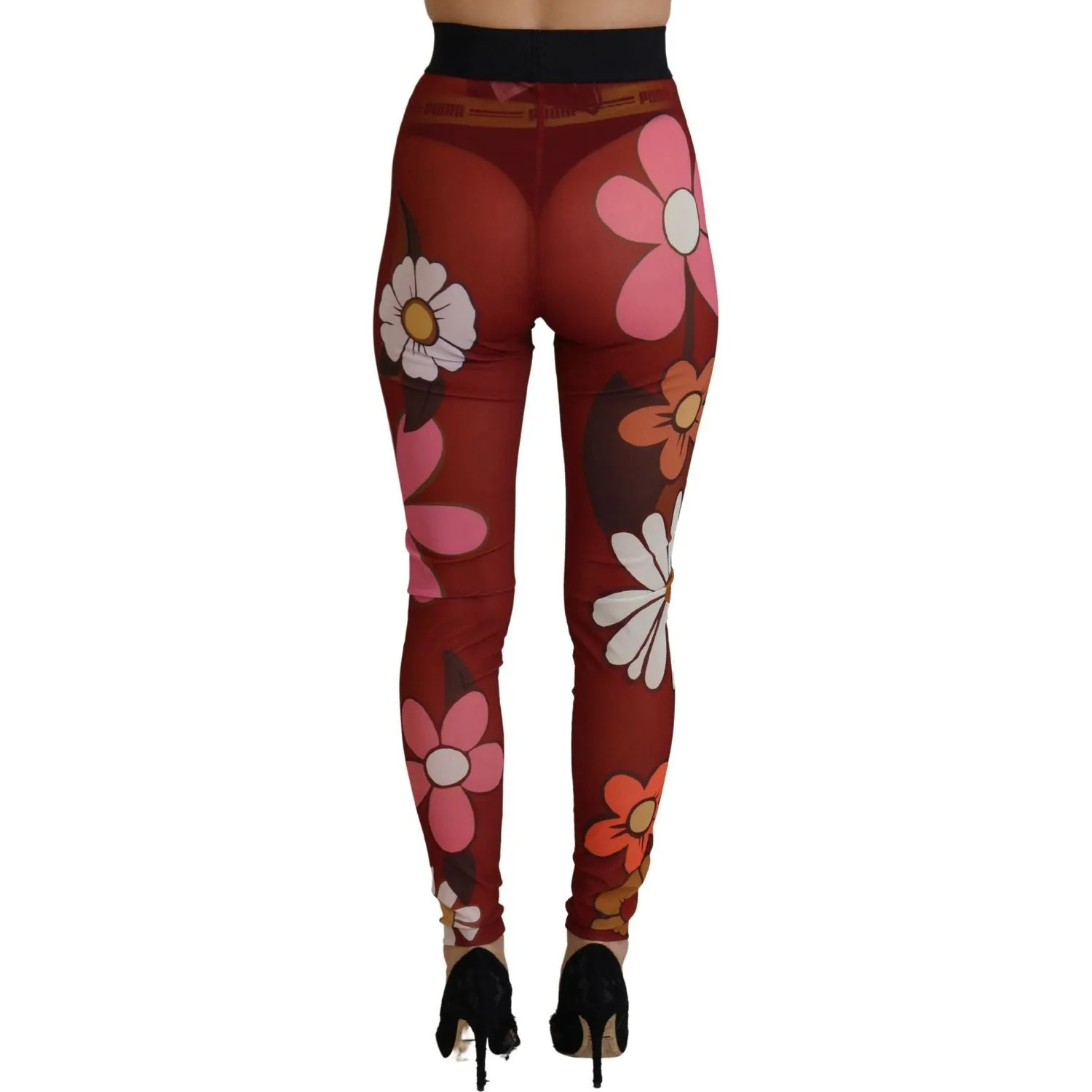 Dolce & Gabbana Floral Red High Waist Leggings