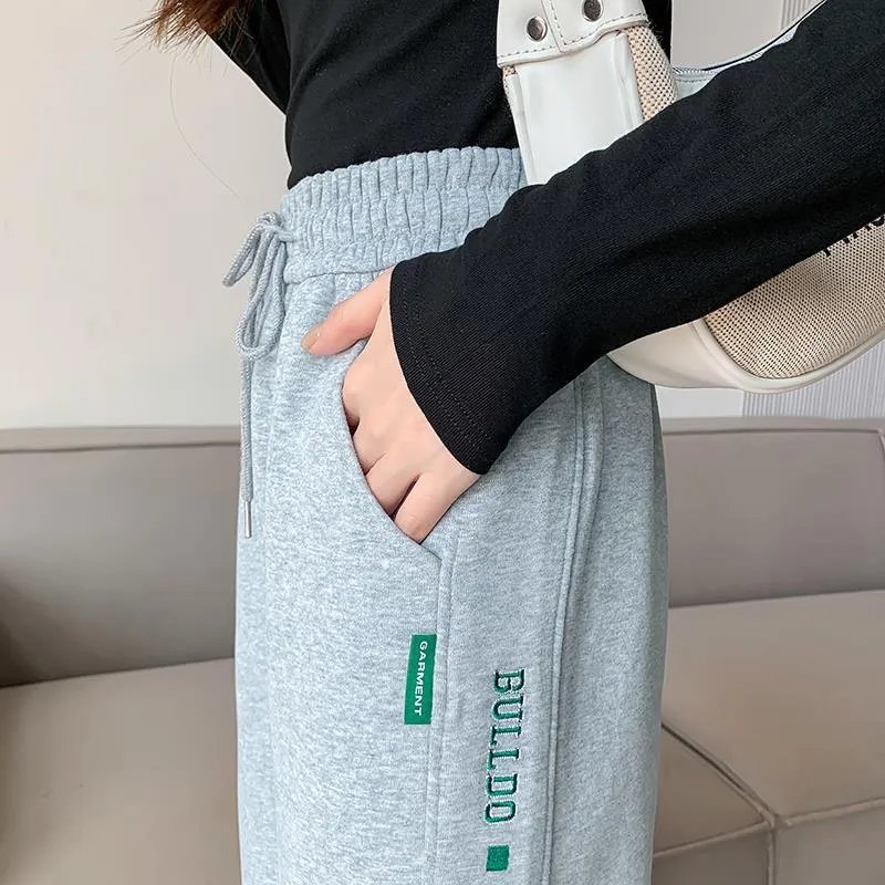 Drawstring Casual Banana-Shaped Plus Tapered Slimming Sports Sweatpants