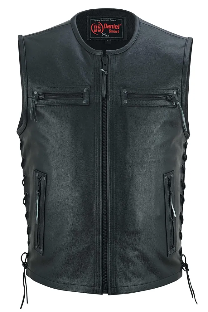 DS146 Men's Zipper Front Single Back Panel Concealed Carry Vest