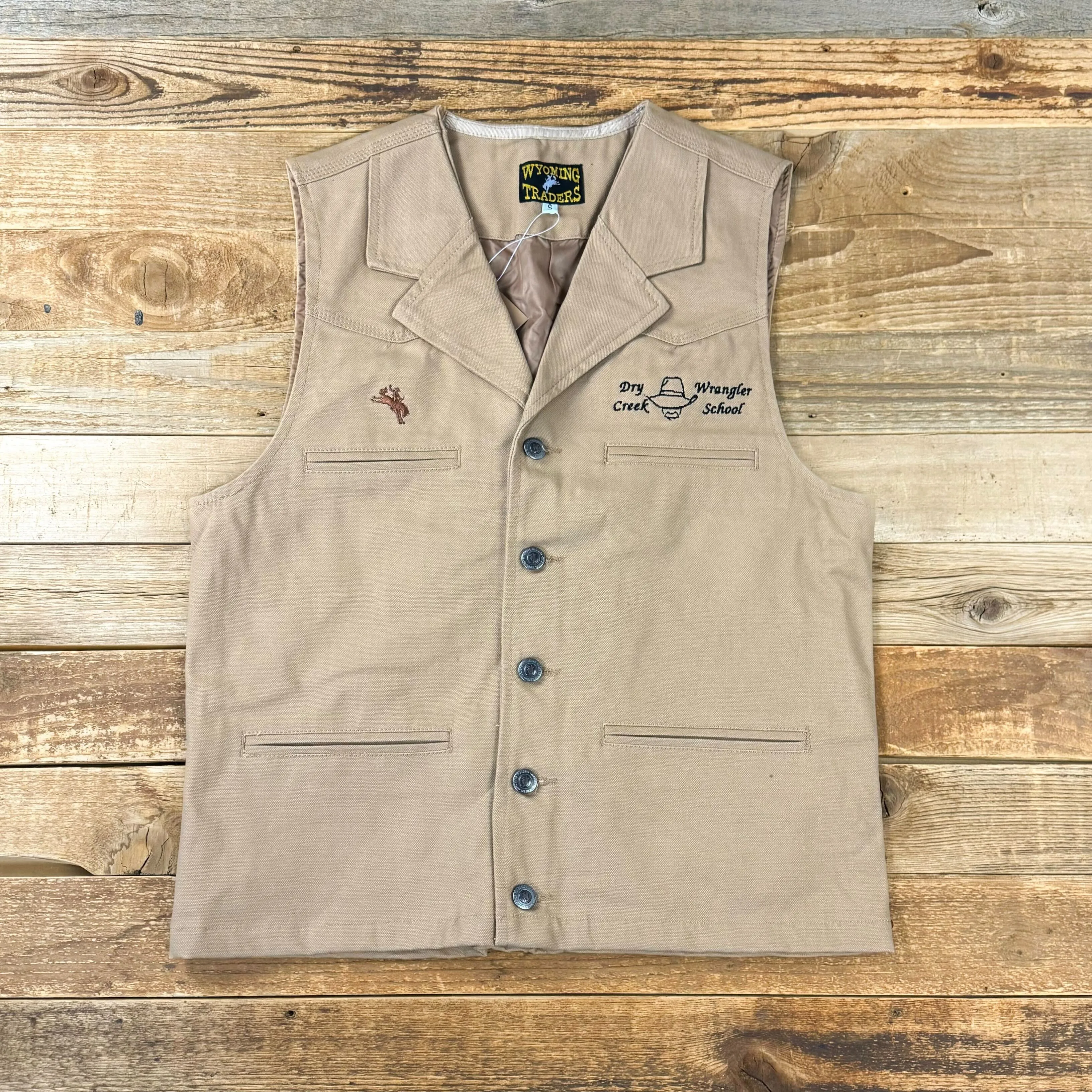 Embroidered Logo Bronco Canvas Vest