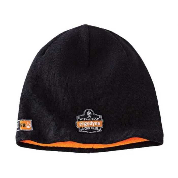 Ergodyne N-Ferno 6820 FR Knit Hat – Cotton/Fleece, Black, One Size, 1 Each