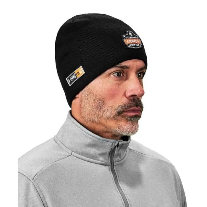 Ergodyne N-Ferno 6820 FR Knit Hat – Cotton/Fleece, Black, One Size, 1 Each