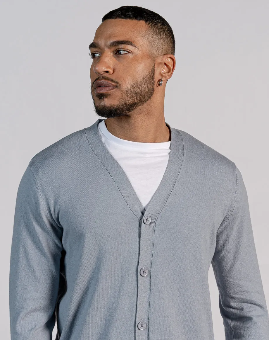 ESSENTIAL KNITTED CARDIGAN - LIGHT BLUE