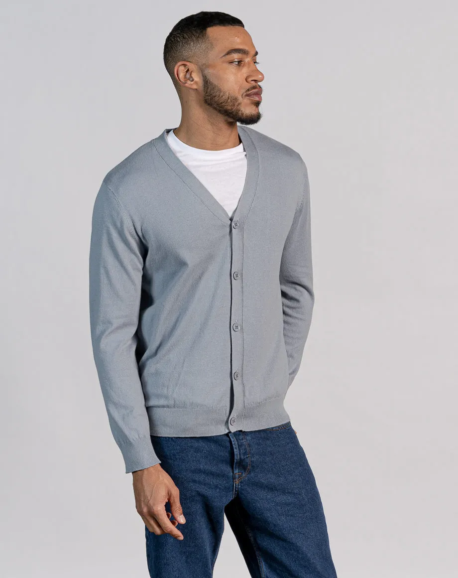 ESSENTIAL KNITTED CARDIGAN - LIGHT BLUE