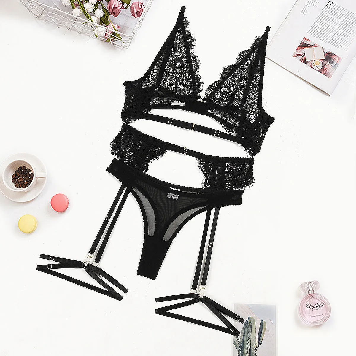 European And American Style Lace Eyelash Wireless Bra