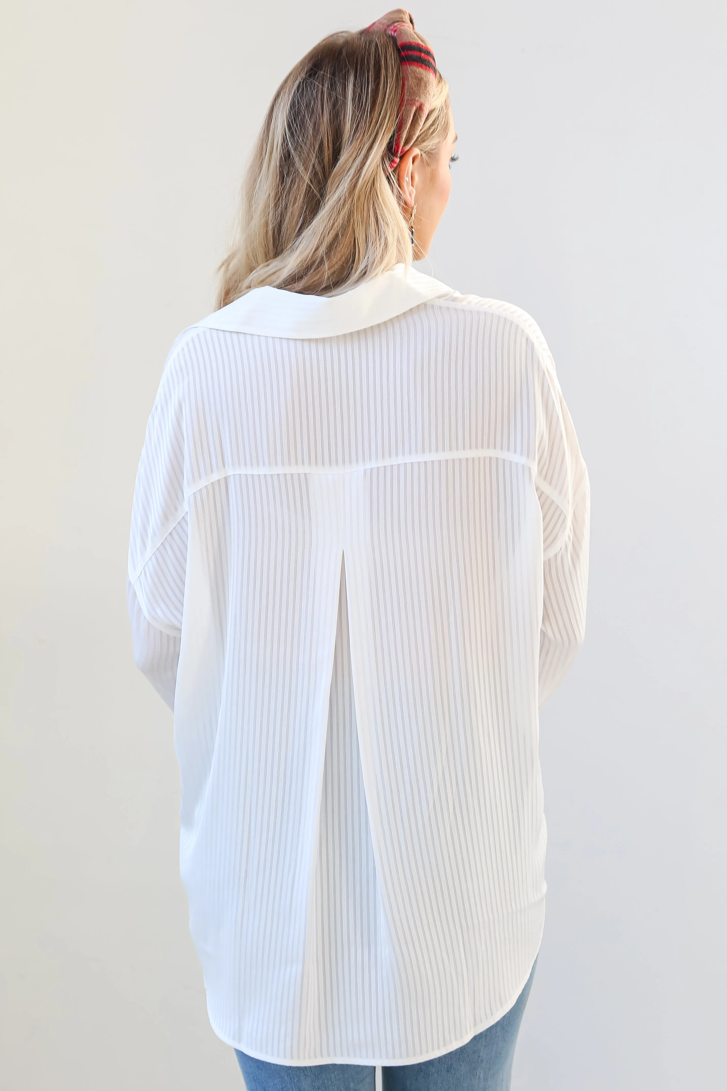 FINAL SALE - Angelically Airy Striped Button-Up Blouse