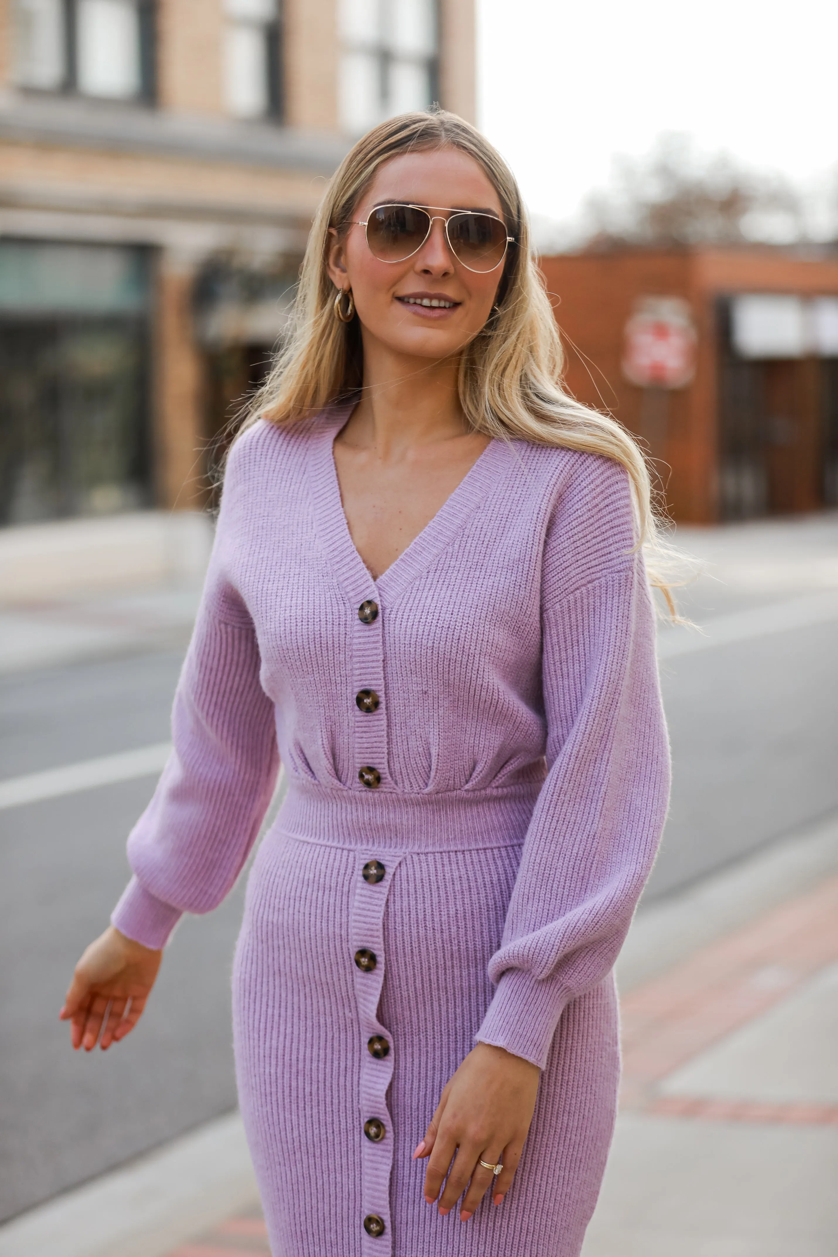 FINAL SALE - Wherever You Go Lilac Maxi Sweater Dress