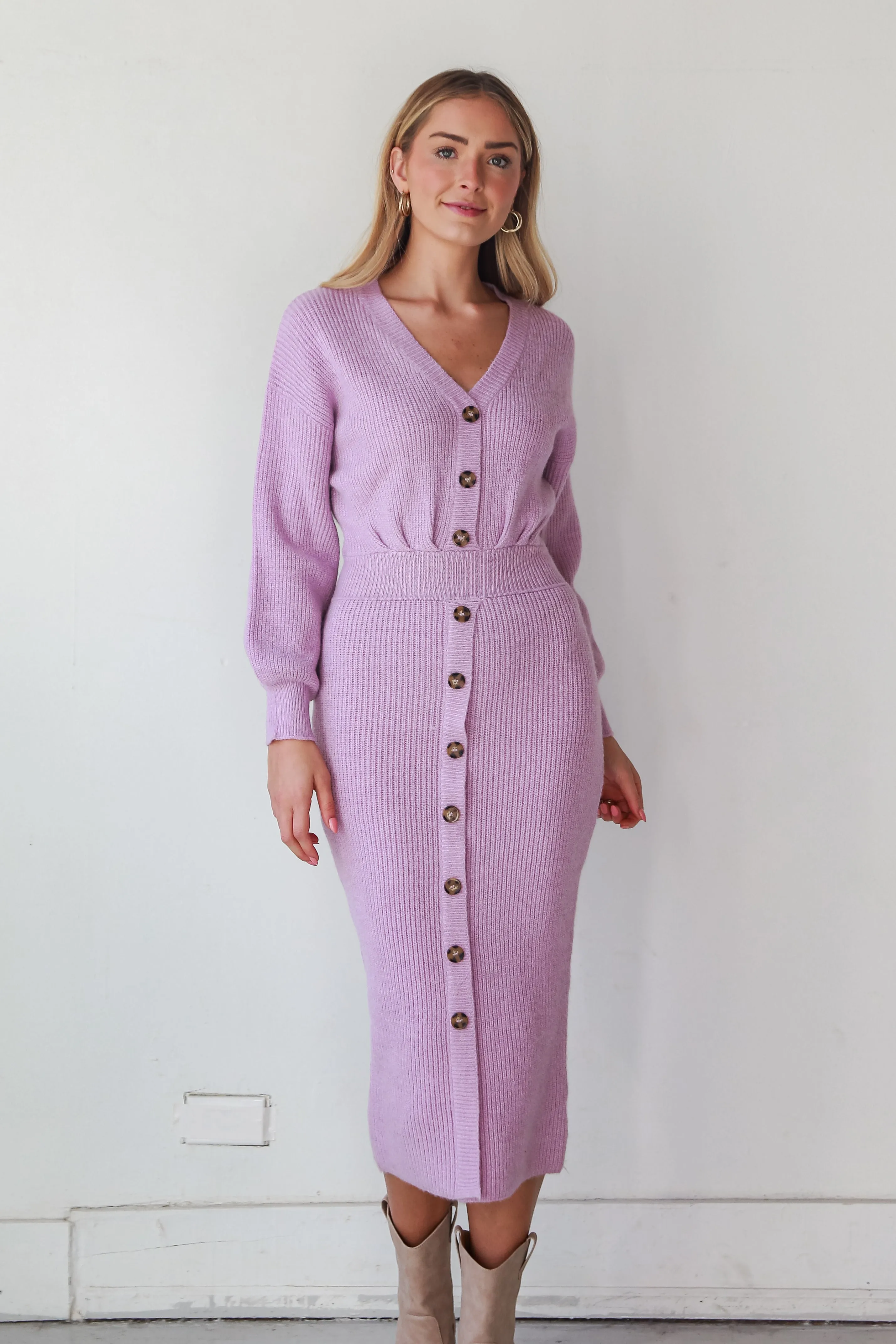 FINAL SALE - Wherever You Go Lilac Maxi Sweater Dress