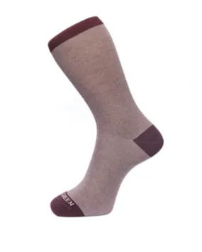 Fine Stripe Pattern Sock in Burgundy