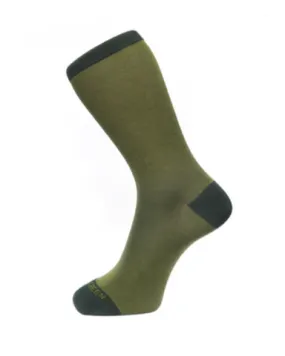 Fine Stripe Pattern Sock in Green