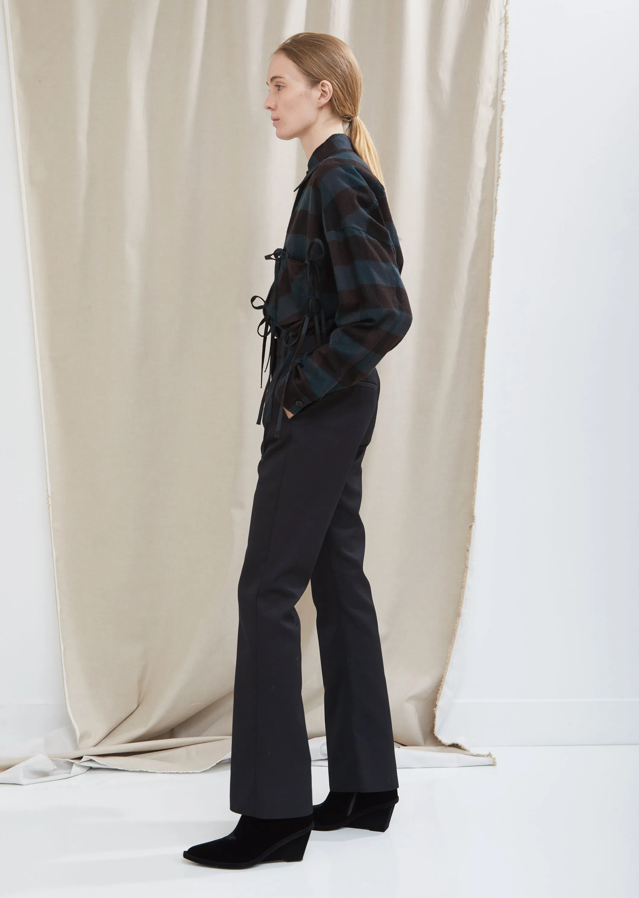 Flared Twill Trousers