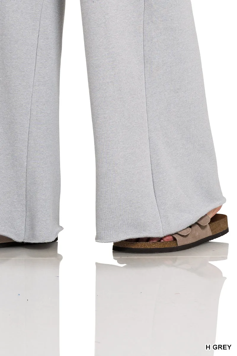 Fleece Exposed Seam Wide Leg Sweatpants