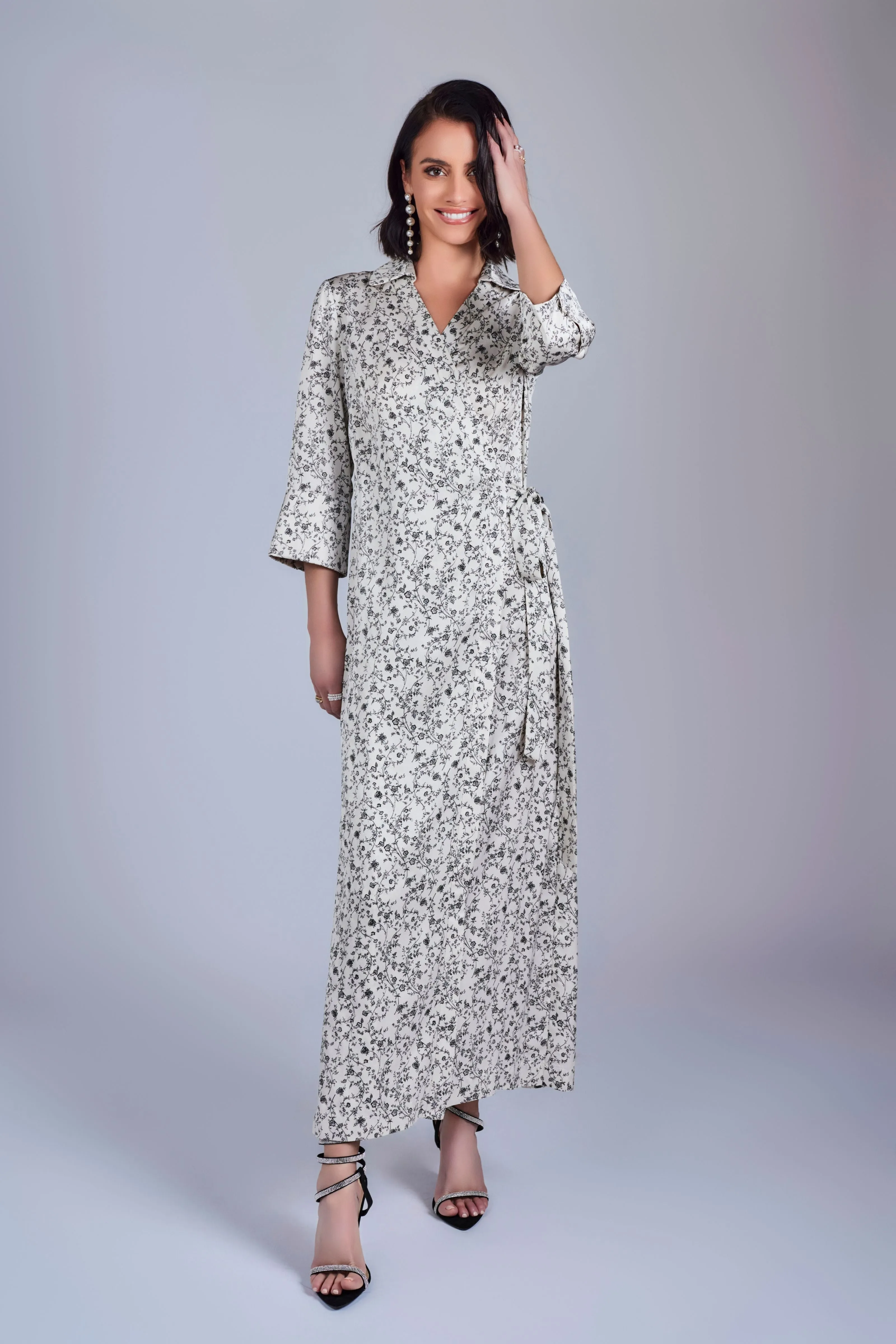 Floral Maxi Wrap Dress