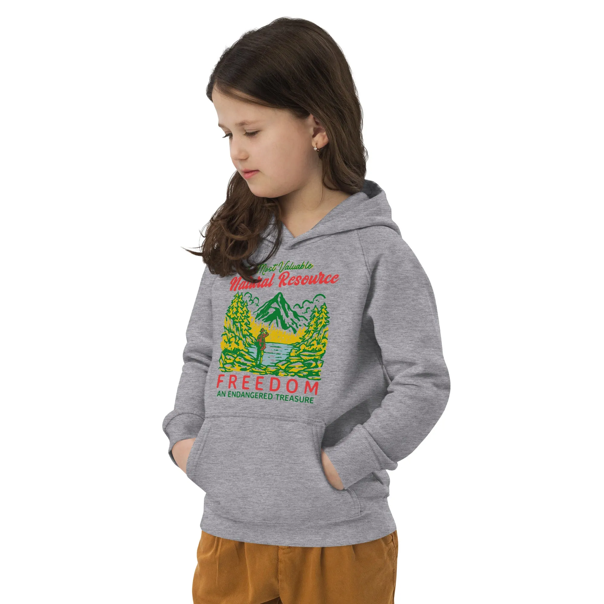 Freedom Our Most Valuable Natural Resource Kids Eco Hoodie