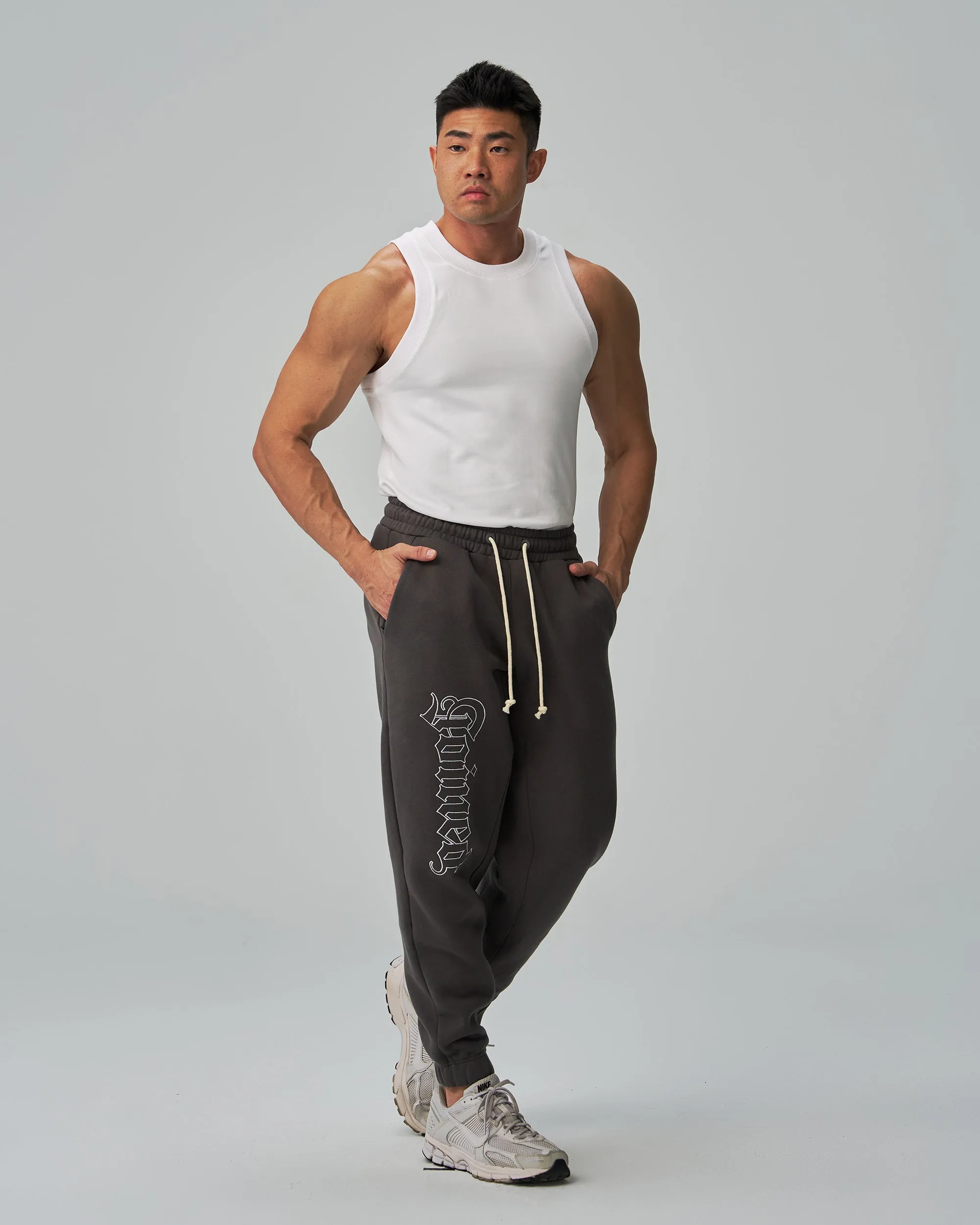 Gothic Outline Embroidery Oversized Sweatpants