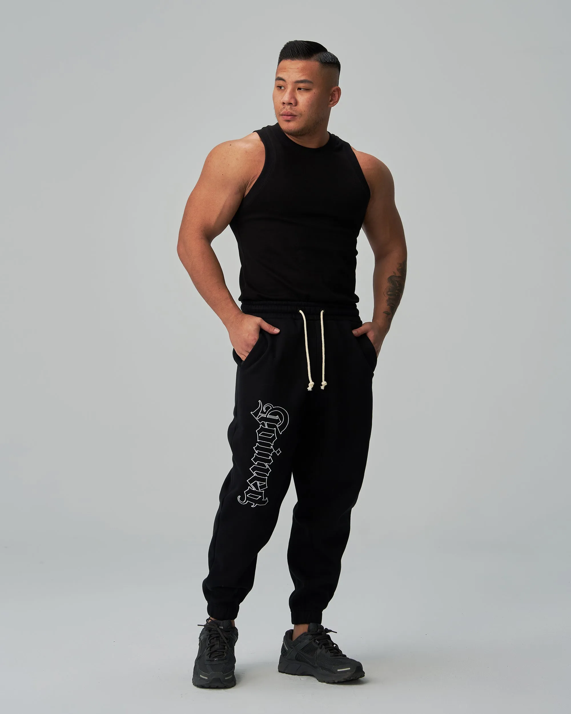 Gothic Outline Embroidery Oversized Sweatpants