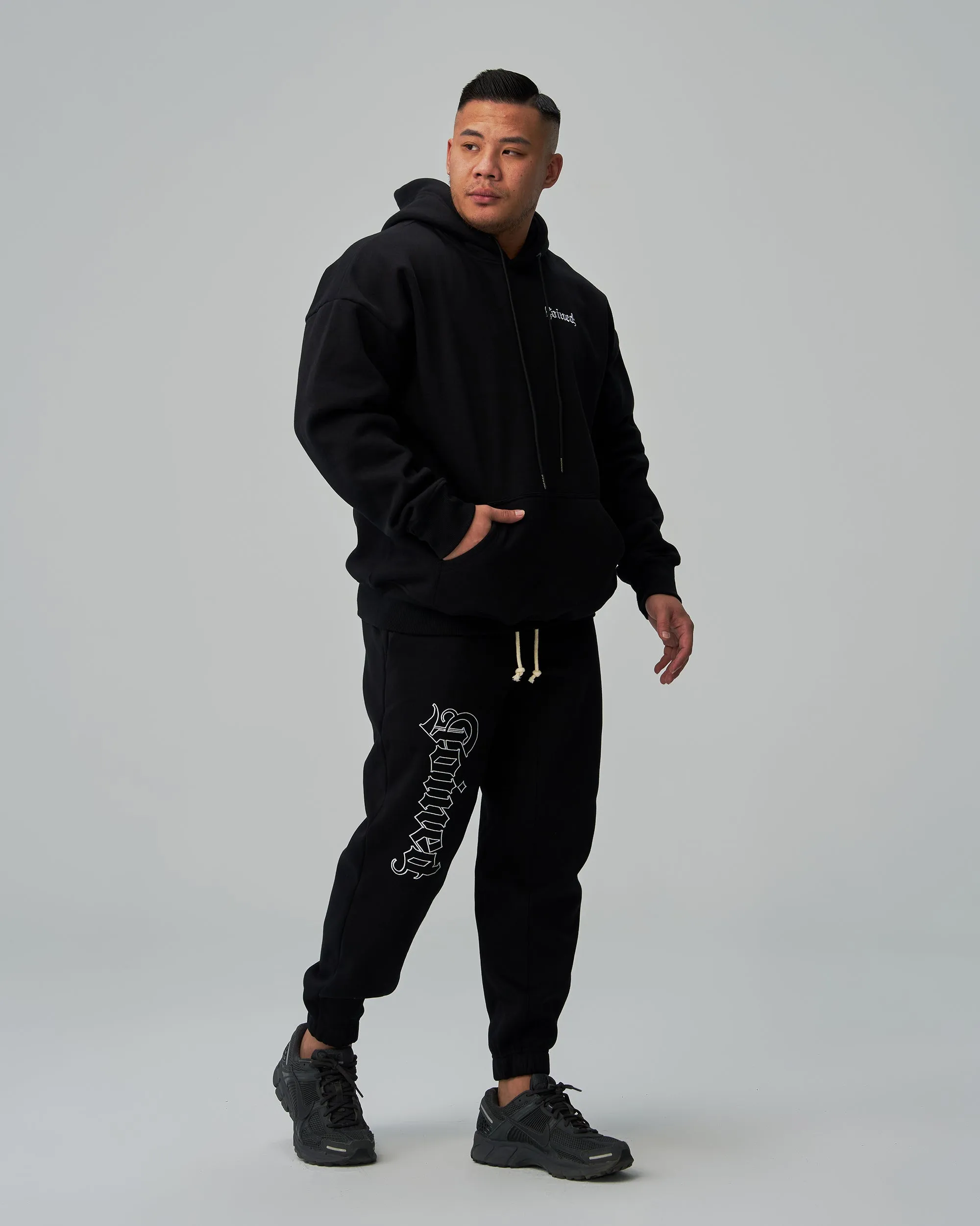 Gothic Outline Embroidery Oversized Sweatpants