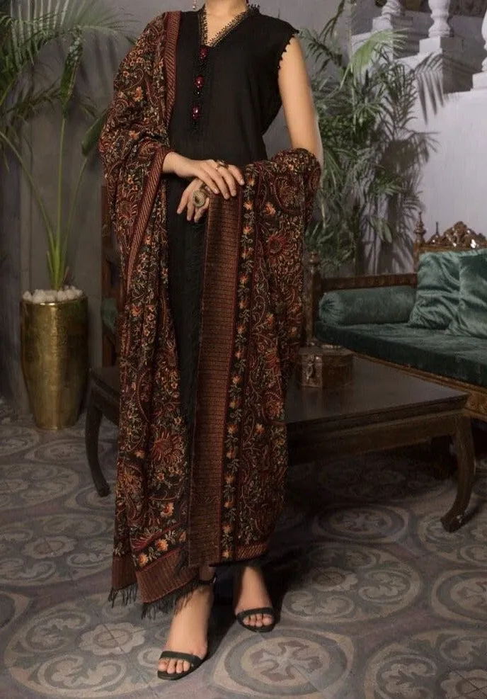 Grace 07 Black-Formal Heavy Embroidered Karandi shawl