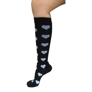 Graduated Compression Socks in Hearts