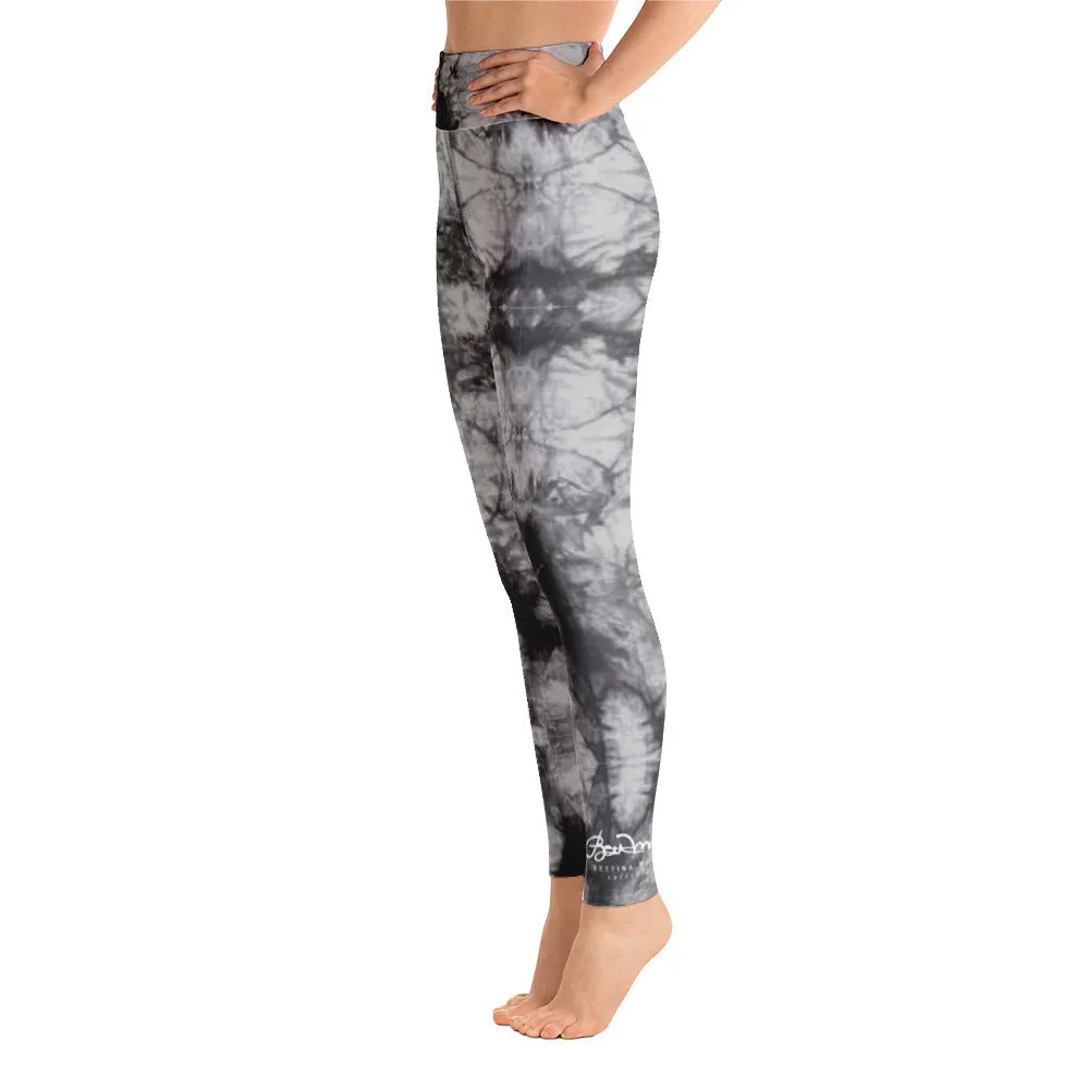 Grey Tie Dye Yoga Leggings