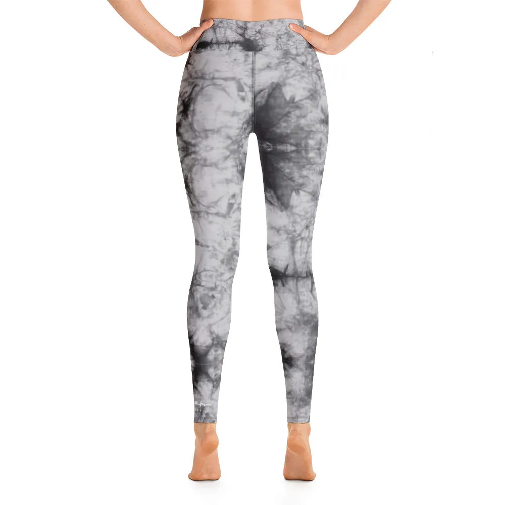 Grey Tie Dye Yoga Leggings