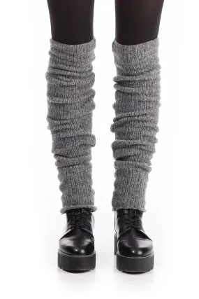 Grey Wool Leg Warmers