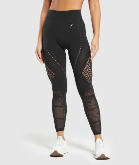 Gymshark Warp Knit Gradient Tights - Black