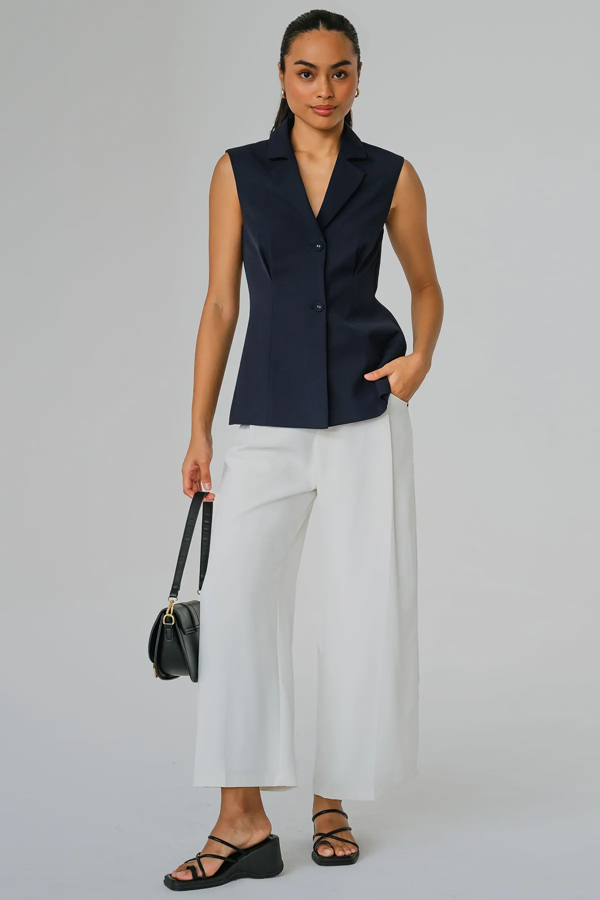 Harper Tailored Vest (Blue)