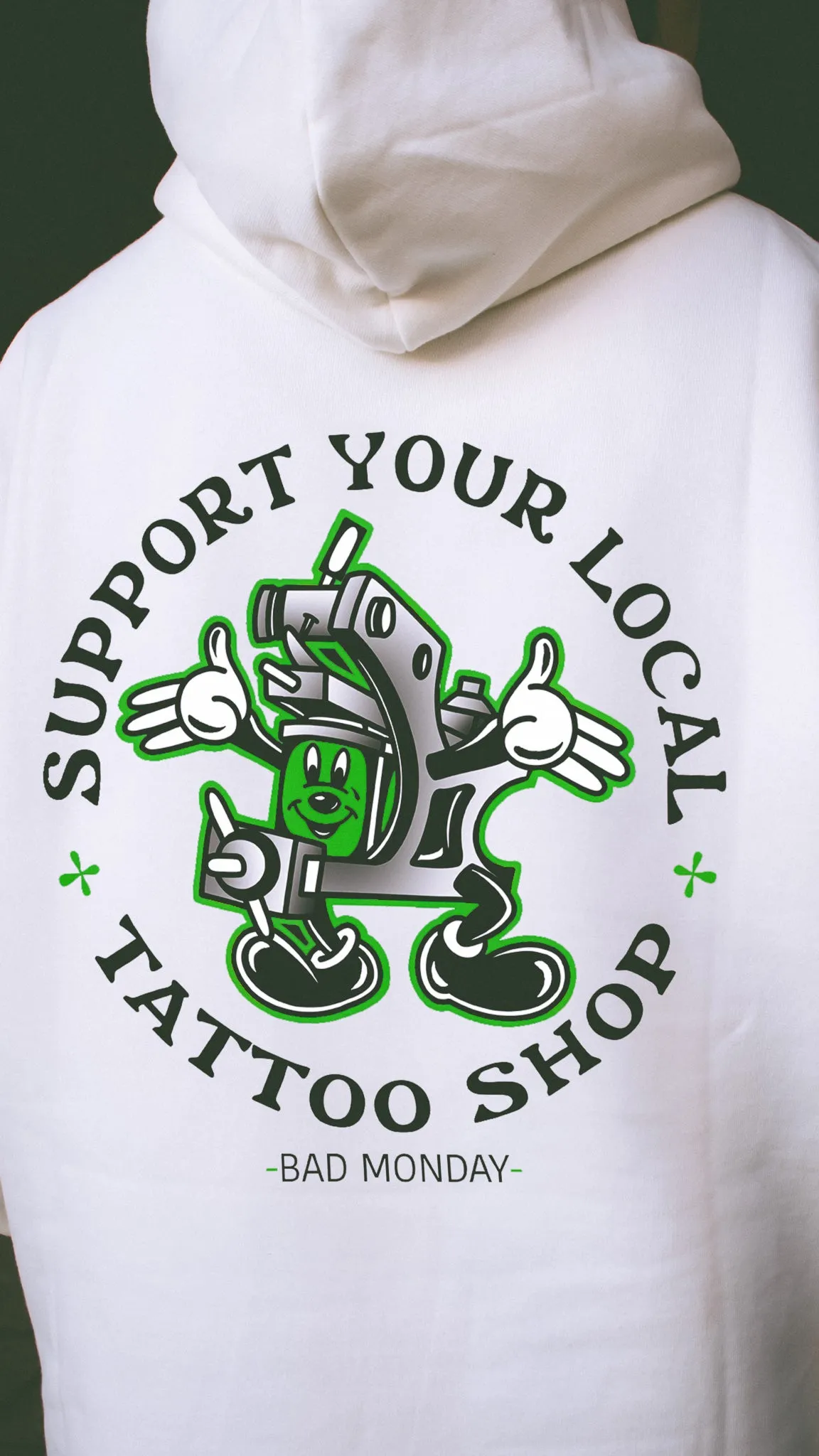 Heavy Weight Support Your Local Tattoo Shop Hoodie