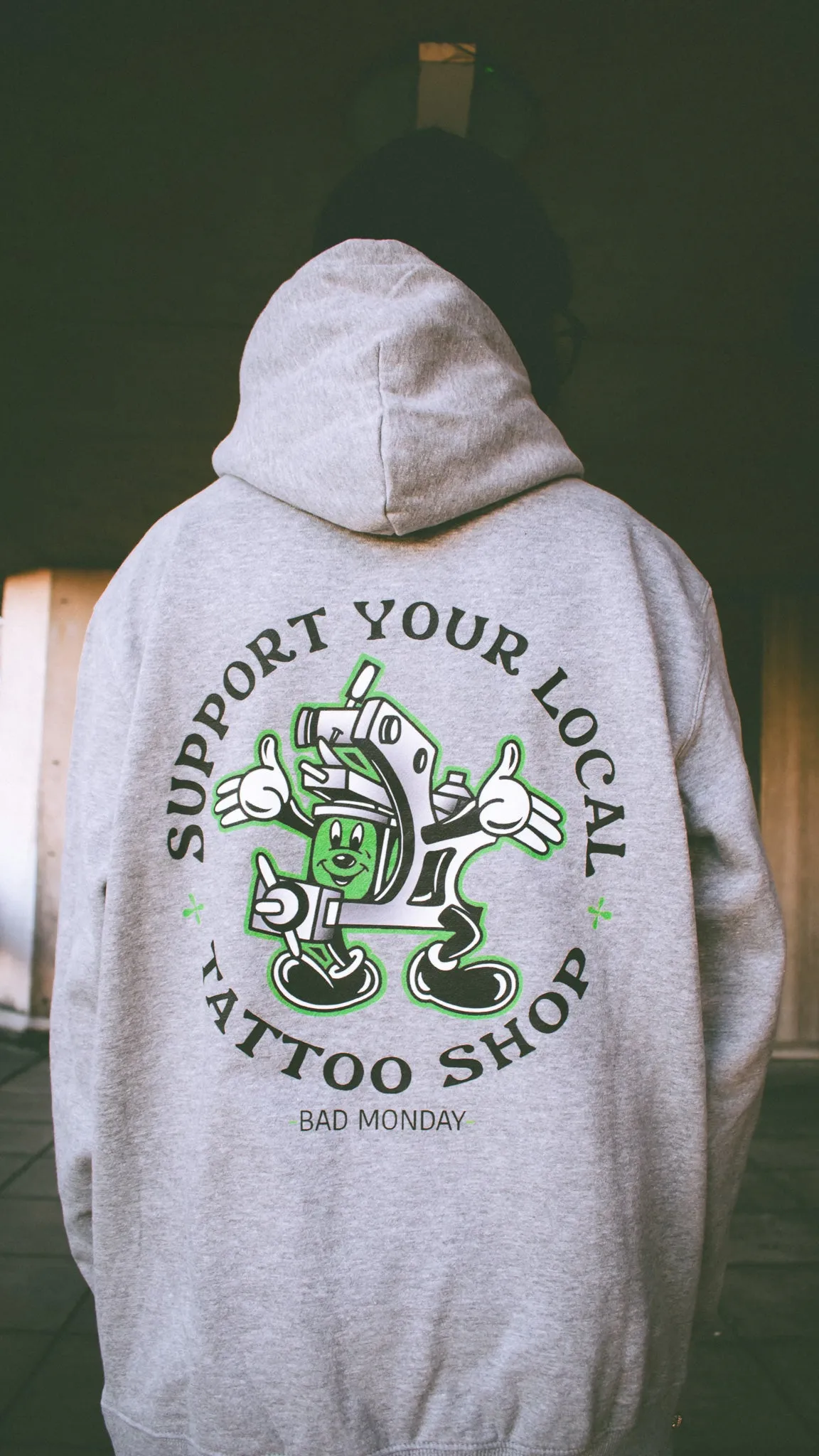 Heavy Weight Support Your Local Tattoo Shop Hoodie