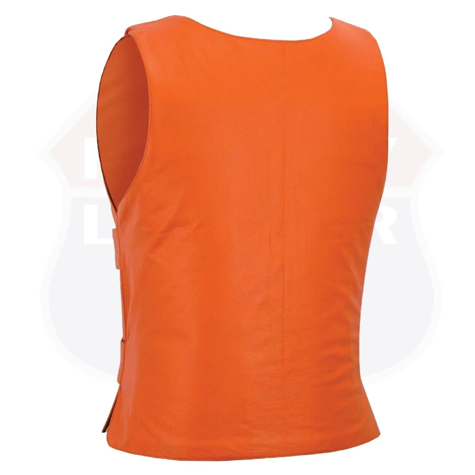 HL14945Orange Women Orange Bullet Proof Leather Vest