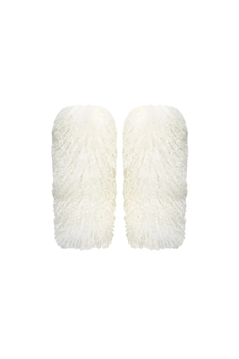 Iglo Women's Tibetan Shearling Leg Warmers - White