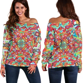 Infinity Mandala | Womens Off Shoulder Sweater | Lachlan Wardlaw