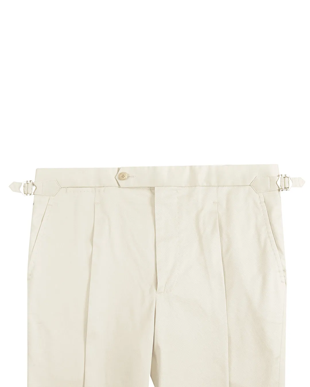 Ivory Cotton Twill Dress Pant