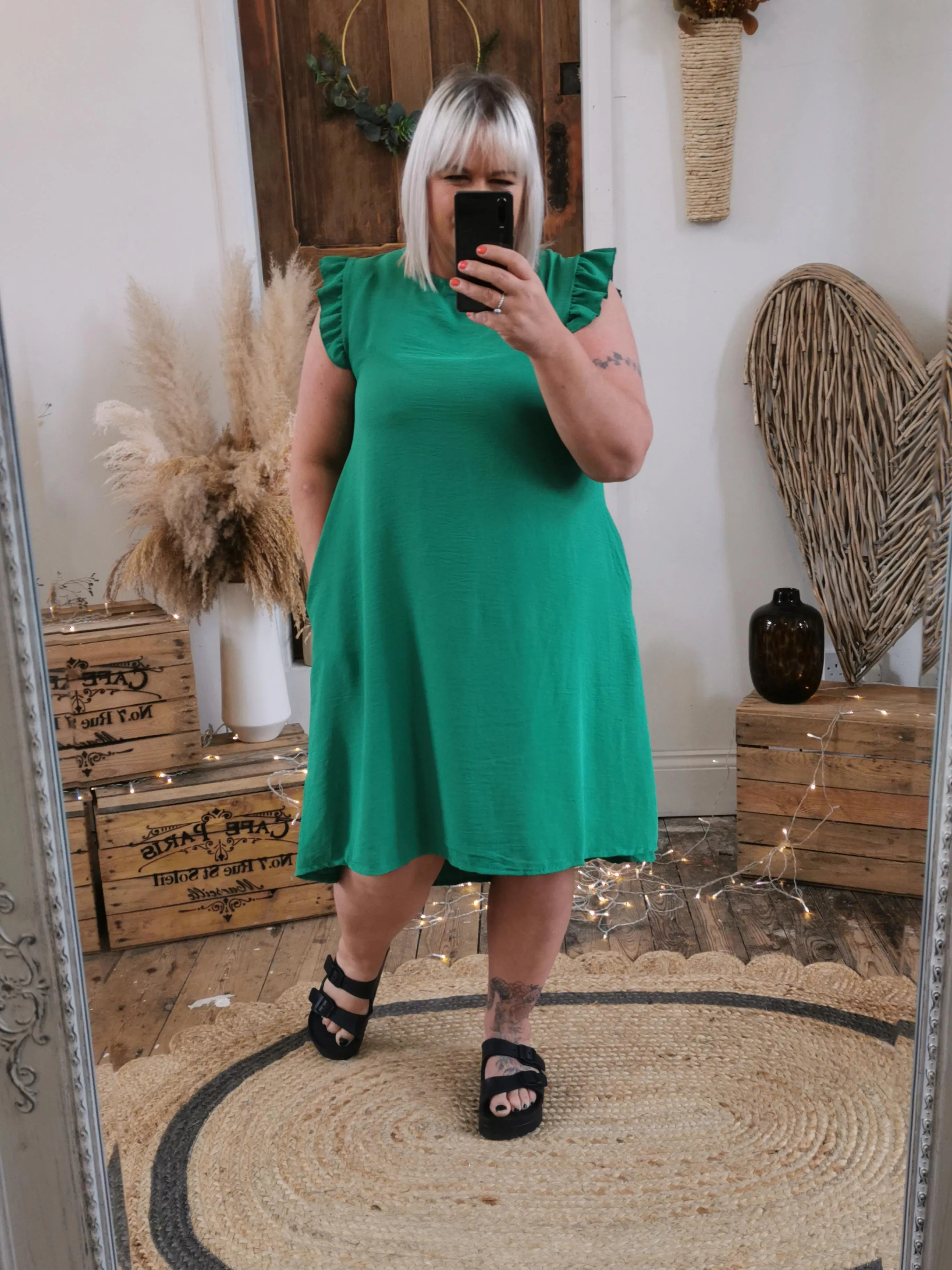 Jade Green Malibu Button Back Dress