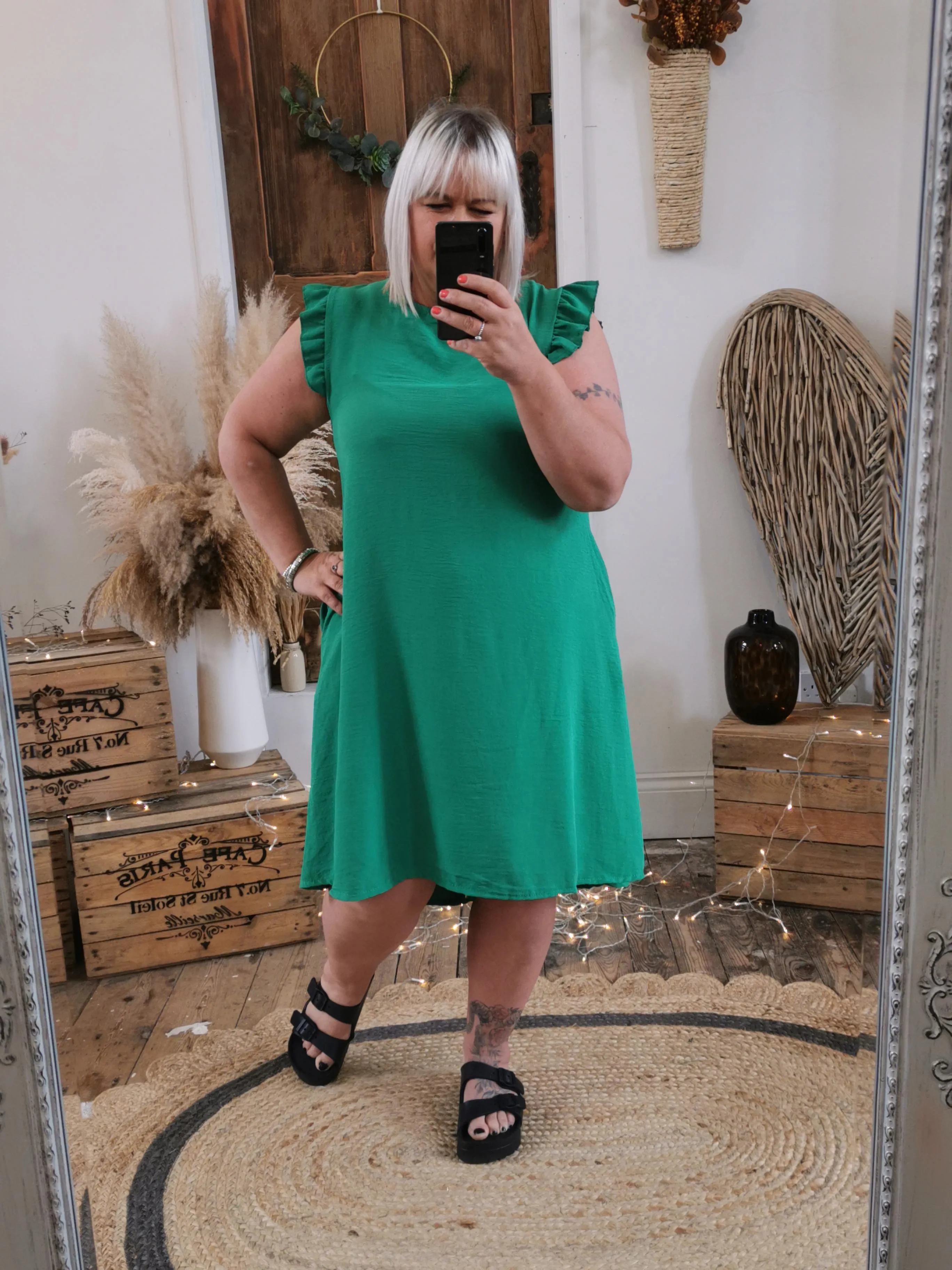 Jade Green Malibu Button Back Dress