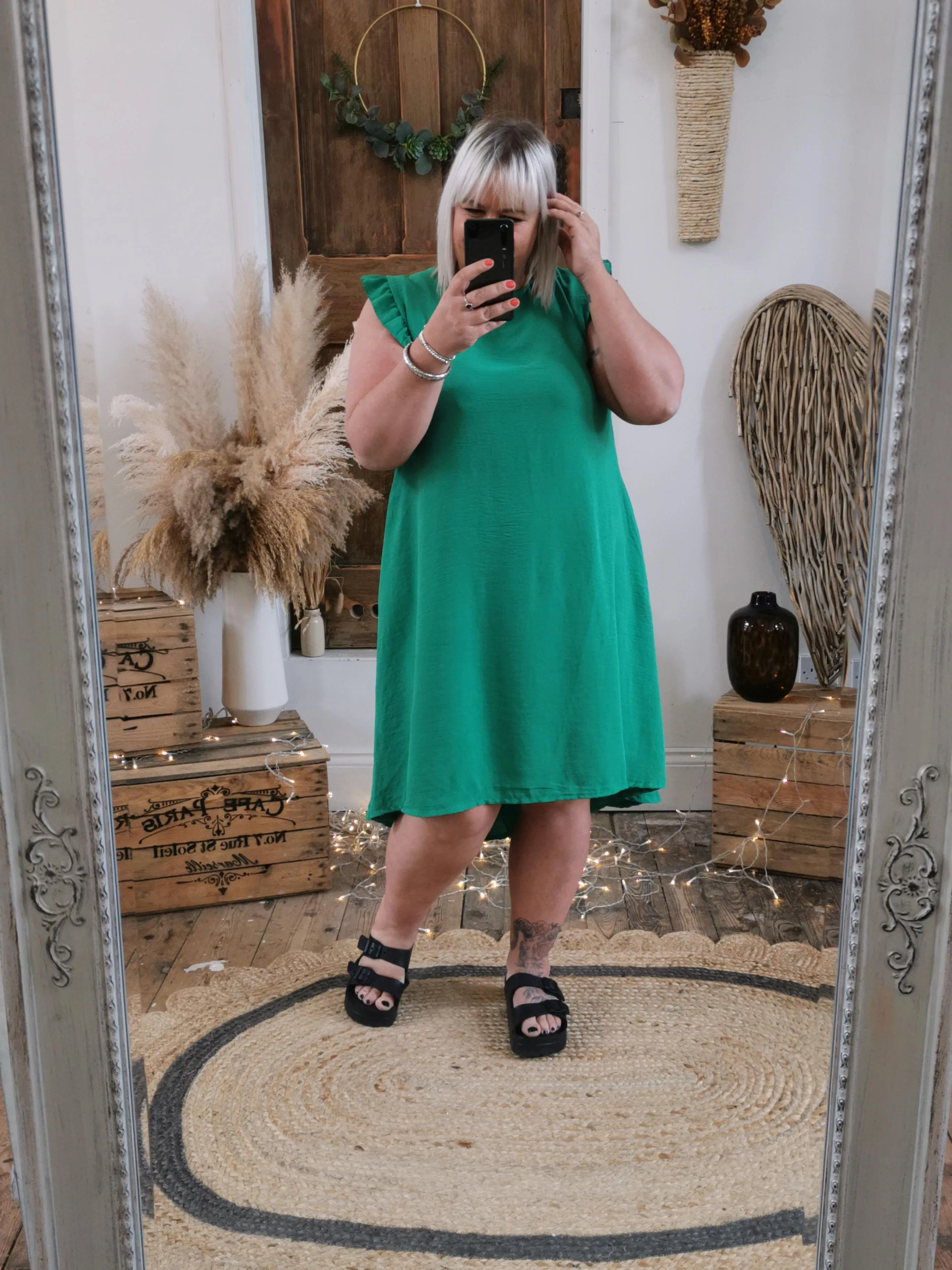 Jade Green Malibu Button Back Dress