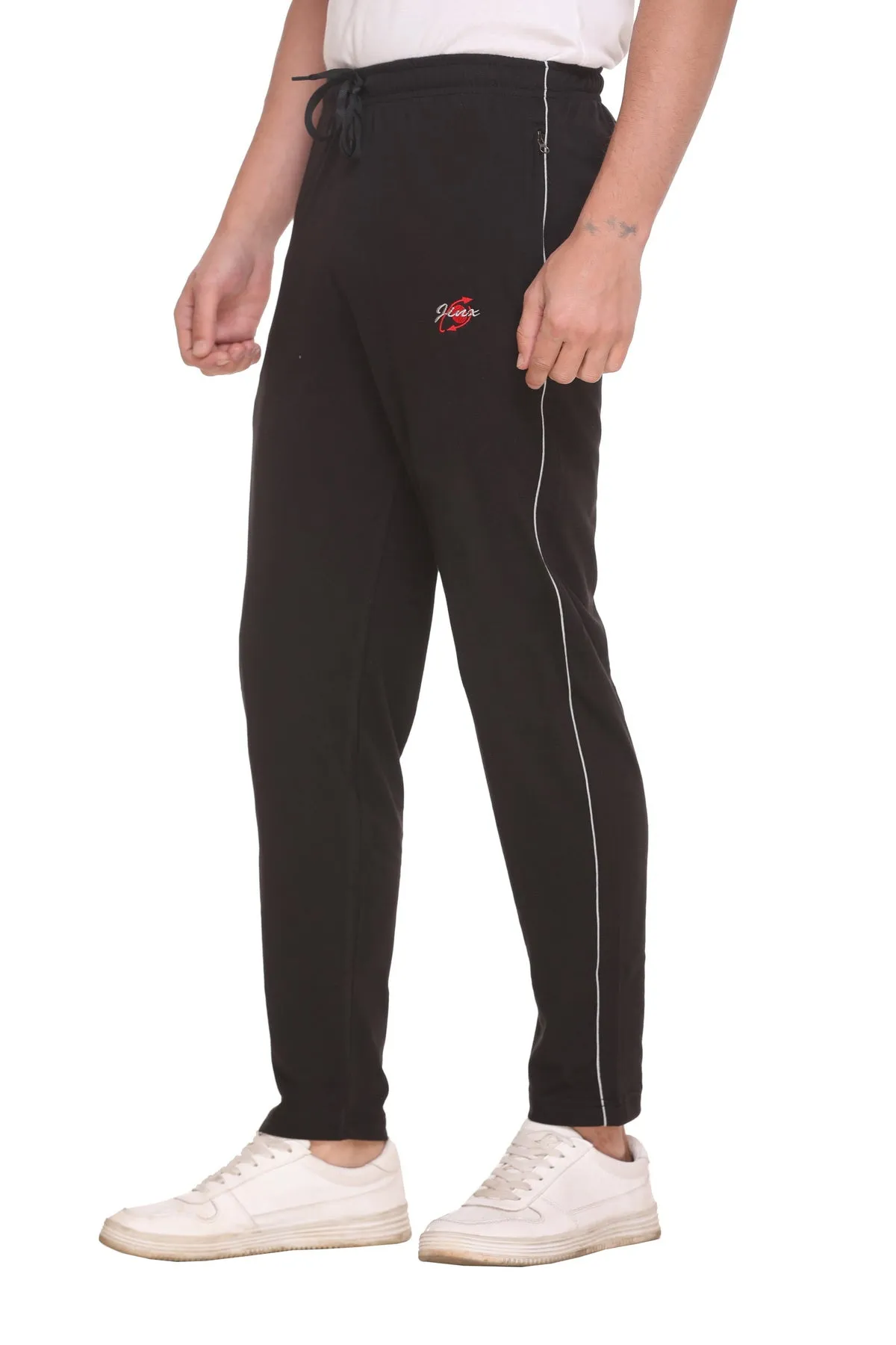 Jinxer Men Plus Size Winter Fleece Track Pants - Black