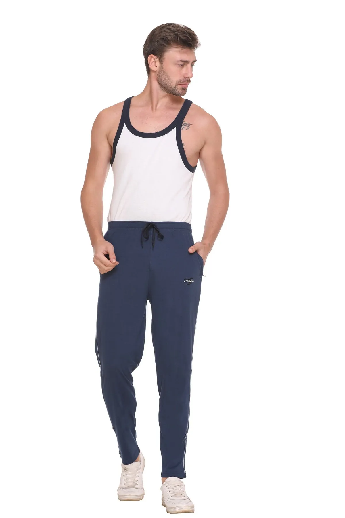 Jinxer Men Plus Size Winter Fleece Track Pants - Prime Blue