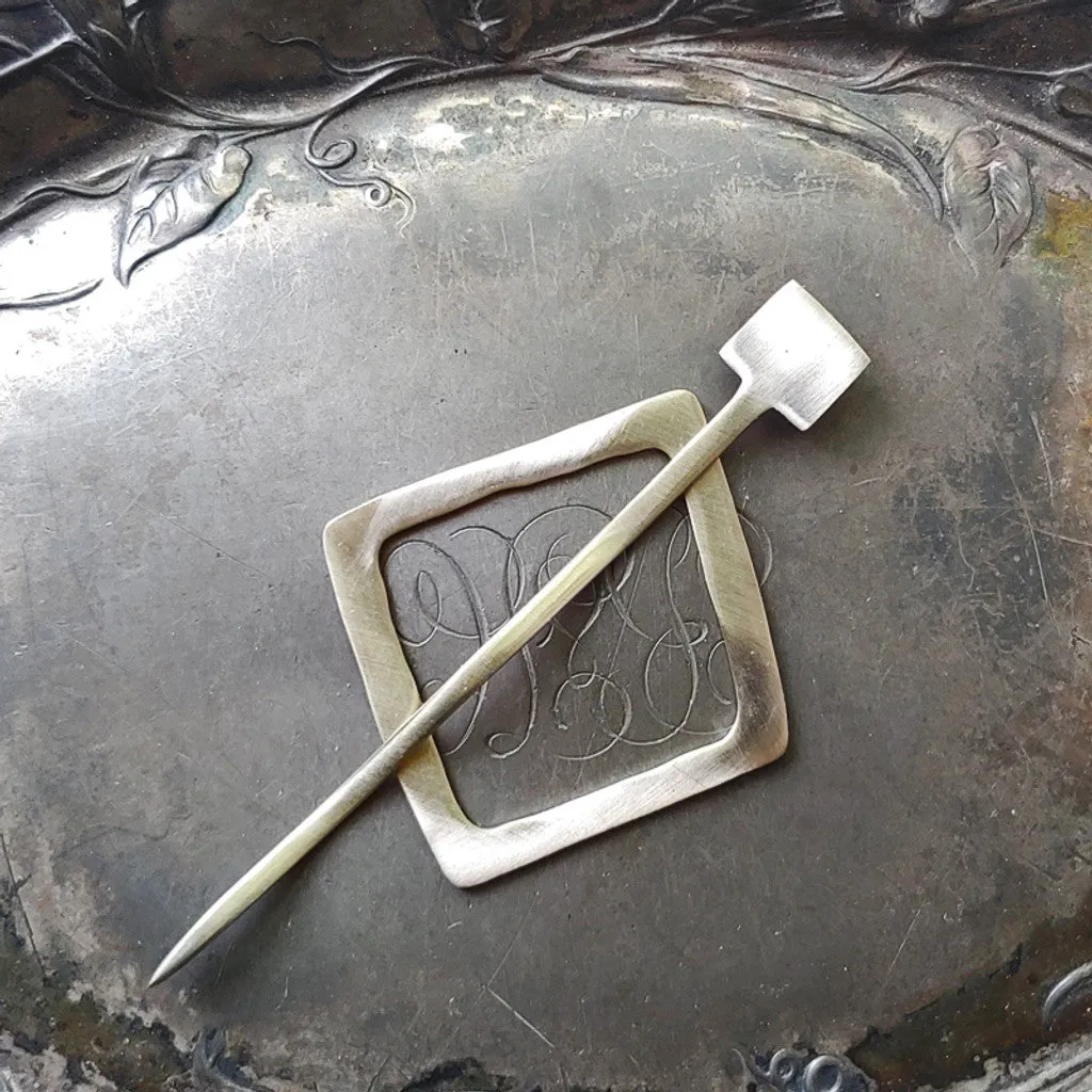 Jul Designs - Mid-Century Modern Square Shawl Pin