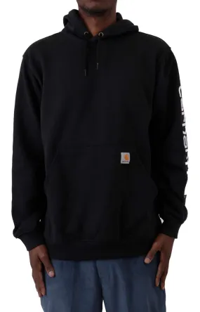 (K288) MW Signature Sleeve Logo Pullover Hoodie - Black