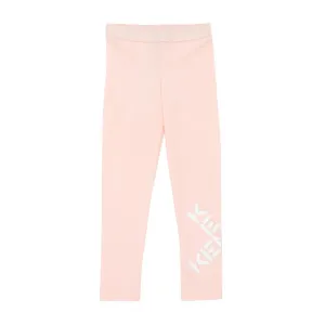 Kenzo Kids Pink Criss Cross Logo Leggings