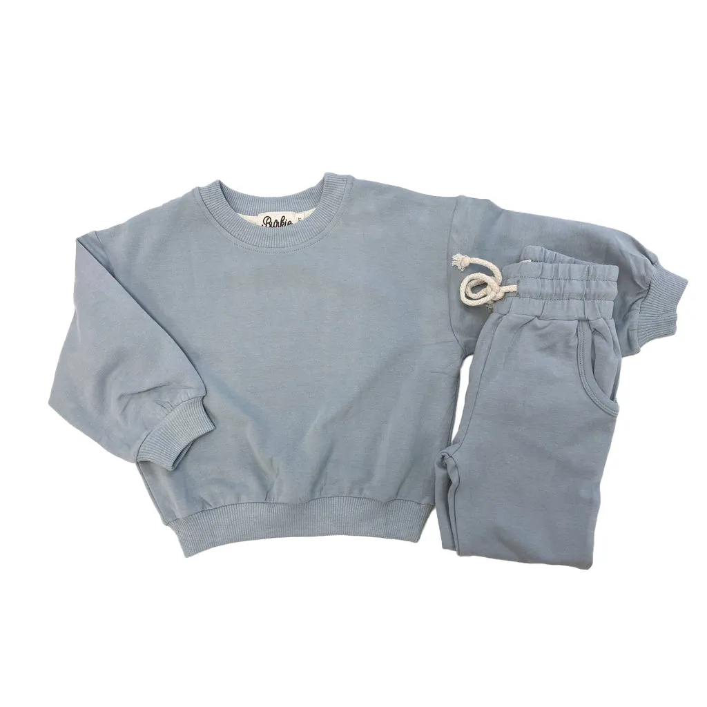 Kid and Baby French Terry Sweatpants | Steel Blue