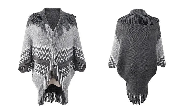 Knitted Tassel Shawl